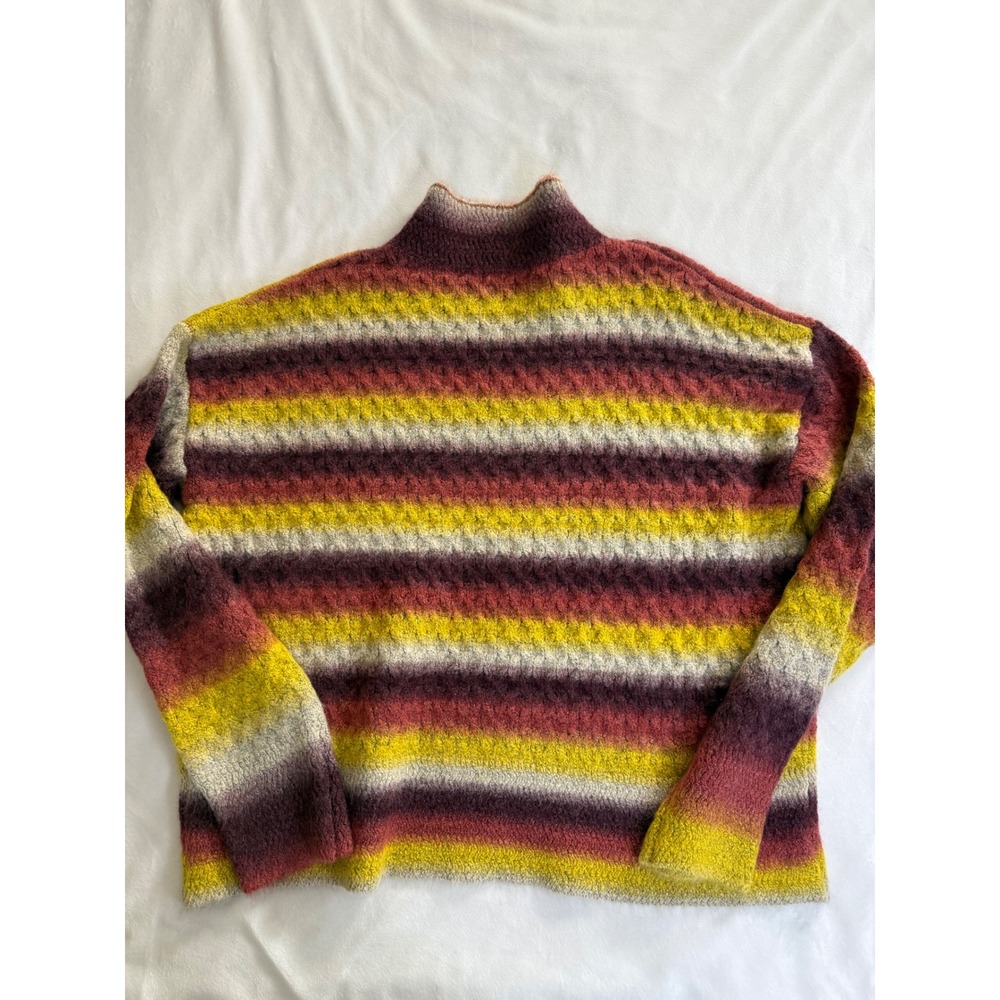 KUT from the Kloth Women Striped Ombre Mock Neck Sweater Multicolor Large - Picture 3 of 8